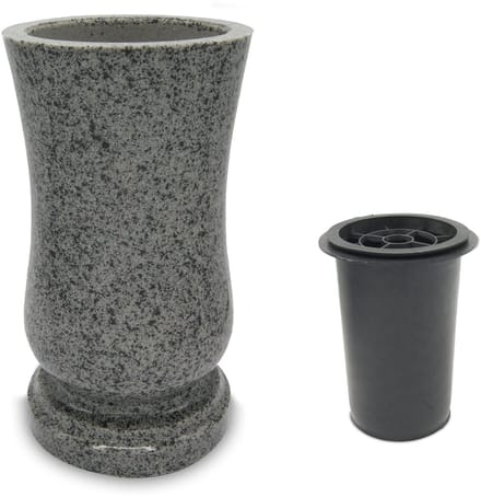 pot van hars met graniet-achtige look, groen "Veolia", 15 x 27 cm