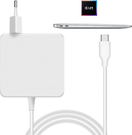 45w usb C oplader 2 meter - 45 watt snellader - Oplaadstekker met vaste usb C kabel - Power Delivery