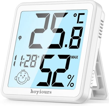 Digitale Binnen/Buiten Thermometer en Hygrometer met Groot LCD Scherm en Touch Verlichting