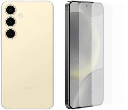 Origineel Samsung S24 Plus Bundel - Clear Case Hoesje + Screen Protector 2-Pack