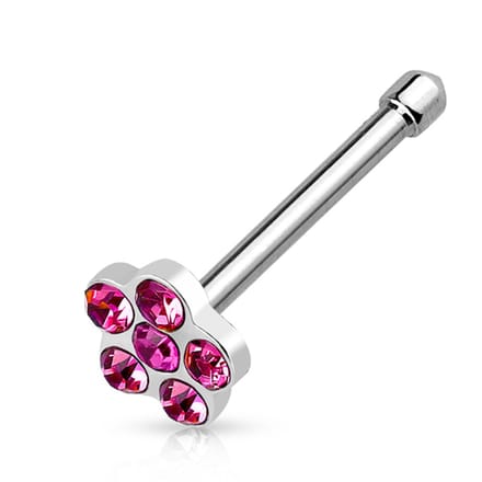 Neuspiercing rechte stud bloem 0.8x6x4 - roze - LMPiercings