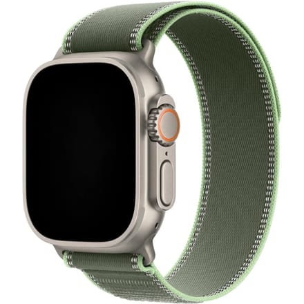2+2 | Apple Watch Bandje Trail - Nylon - Groen Neon - Zilver