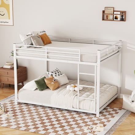 140x200 cm kinderbed - stapelbed - klassiek model - wit - zonder matras