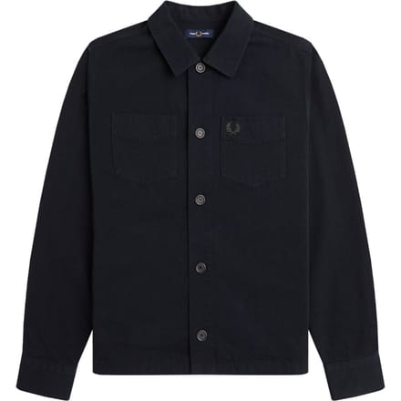 Fred Perry Effen Zwarte Twill Overhemjas