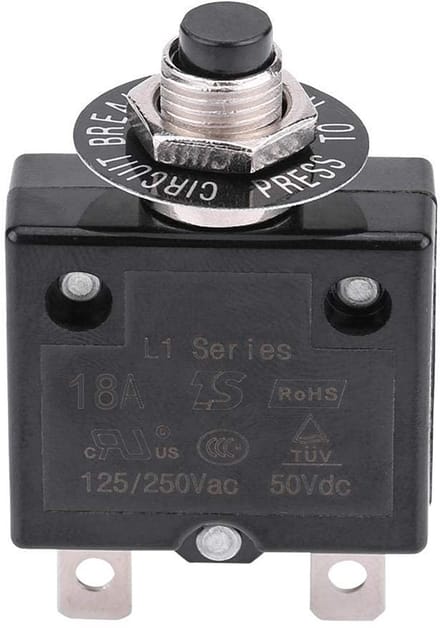Allecto - Manual reset current switch - Overloadbeveiliging - Robuust ontwerp - Compacte schakelaar - Automobielen en industrie - 1-polig - 18A