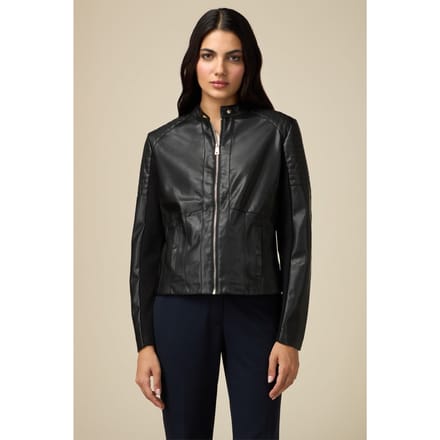 Oltre Biker Jacket Black Taglia: 40 | Giacche di pelle Outlet | Donna | Nero