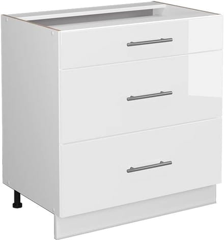 Ladeonderkast 80 cm Wit Hoogglans - Modulaire Keukenunit met Softclose