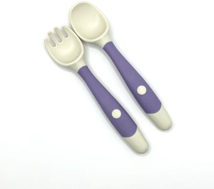 Hypify - Buigbare Vork & Lepel - Paars - Buigbaar - Speels eten!