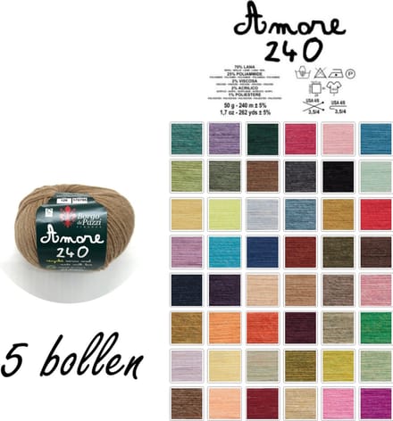 Borgo de Pazzi - Amore 240 - Licht beige 126 - set van 5 bollen x 50 gram