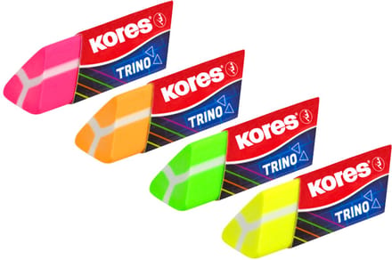 Kores Trino gum van kunststof, neonkleuren