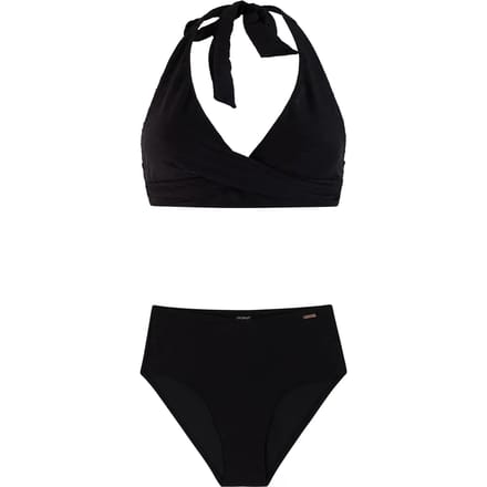 Protest PRTFrea - Bikini set Dames - Clipsluiting - Vaste vulling - Normale pasvorm - Hoge taille - Volledige dekking - Zwart