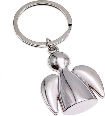 Scoby – Sleutelhanger – Engel - Engelaccessoire – Symbolisch Cadeautje – Angel Keychain – Metaal – Zilverkleurig