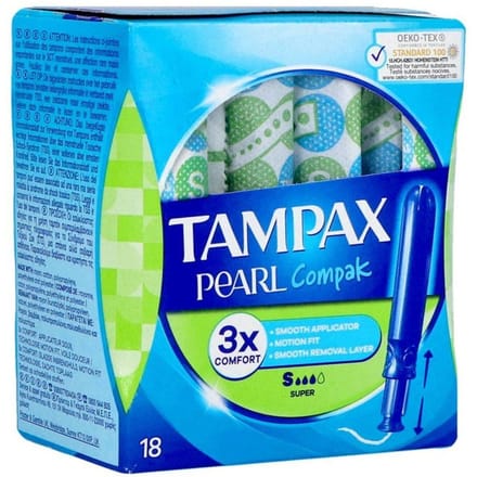 Tampax Pearl Compak SuperTampons Met Inbrenghuls X18