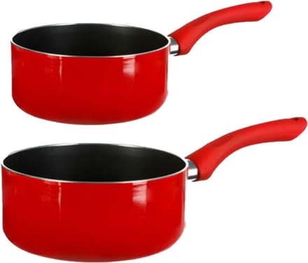 5Five - Steelpannen - Inductie - Set 2x - Dia 16 en 20 cm - Rood