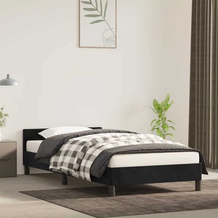 vidaXL - Bedframe - zonder - matras - 100x200 - cm - fluweel - zwart