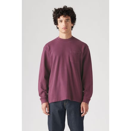 Levi's Ls Authentic Pkt Tee Garment Dye Fig Taglia: XS | Maglie a manica lunga Outlet | Uomo