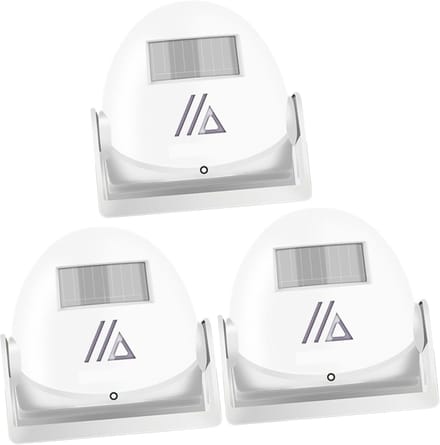 3-pack moderne elektronische deurbelsensor voor thuis, draadloos, geen batterij nodig, wit