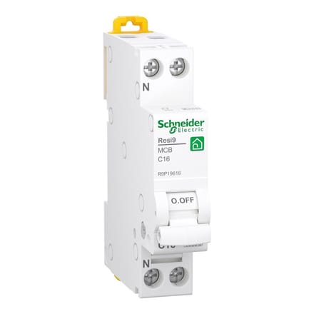 Schneider Electric Resi9 XP MCB/circuit breaker 1PN C-characteristic 16A 6kA 18mm