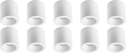 Opbouwspot 10 Pack - Proma Cliron Pro - GU10 Fitting - Opbouw Rond - Mat Wit - Aluminium - Verdiept - Ø90mm