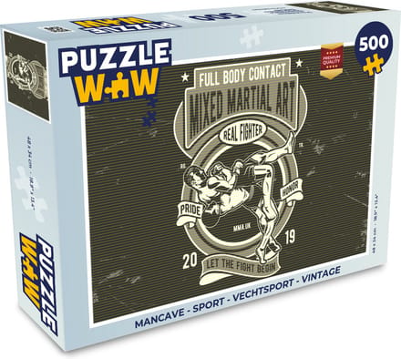 Puzzel Mancave - Sport - Vechtsport - Vintage - Legpuzzel - Puzzel 500 stukjes