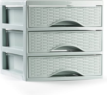 Plasticforte Ladeblokje/bureau organizer met 3x lades - mintgroen - L18 x B23 x H17 cm