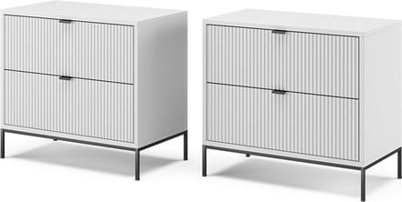 Vicco Eliza Nachtkastje – Set van 2 Wit