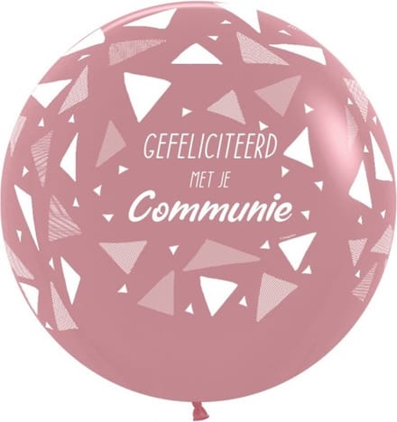 Latex ballon: Communie rosé 60cm
