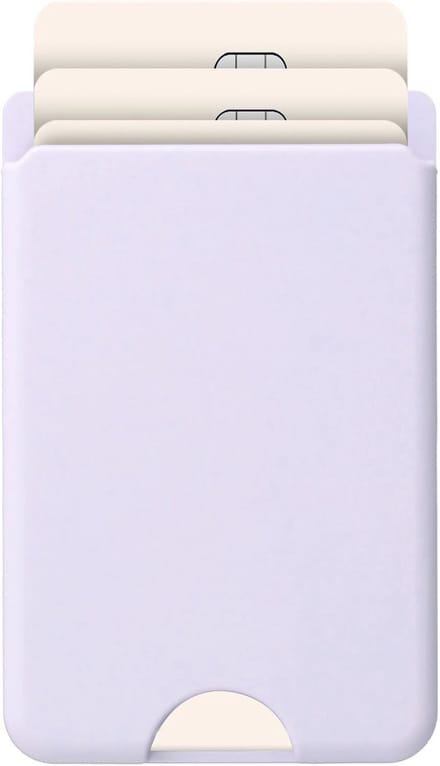 AVY Magnetische Kaarthouder | Compatibel met MagSafe | Ruimte voor 3 Pasjes | Siliconen Pasjeshouder Wallet | Paars