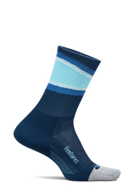 Feetures - Elite Light Cushion Mini Crew - Blue Bounce - Donkerblauw-Lichtblauw / MEDIUM