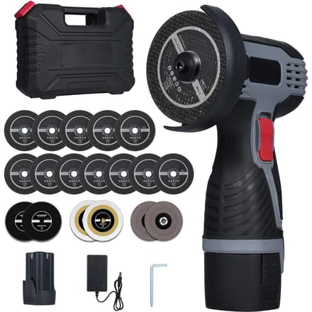 Borstelloze Haakse Slijper 17000RPM Accu Haakse Slijper Elektrisch Slijpgereedschap Mini Haakse Slijper Deluxe Package & 1 Battery-EU plug zwart