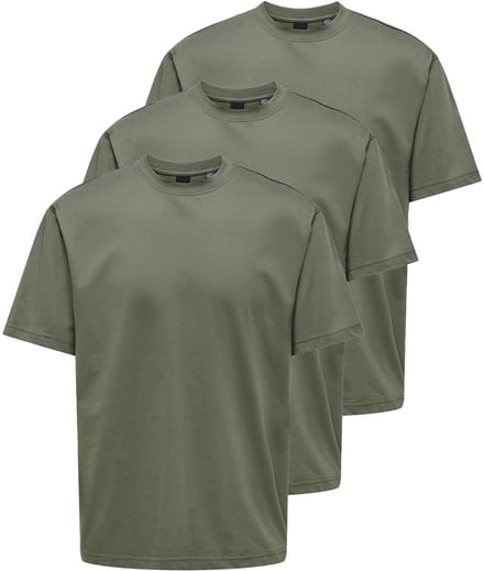 Only & Sons Heren t-shirt 3 pack Onsfred