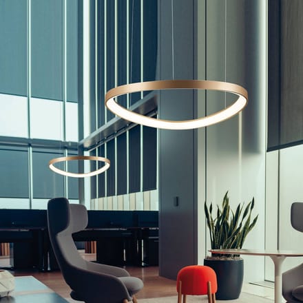 Viokef LED hanglamp Loop, goud, Ø 80 cm