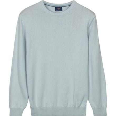 Baileys Trui Crew Neck Solid Color Cotton Knit Soft Blue / male