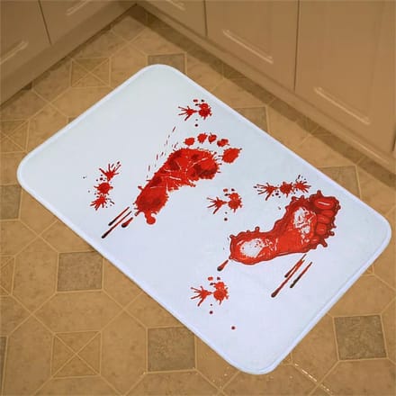 Halloween Badmat Bloedige Voetafdruk Enge Bloed Badkamer Vloerpads Wasbaar brown