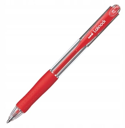 UNI SN-100 Laknock Rode automatische pen met rubberen grip
