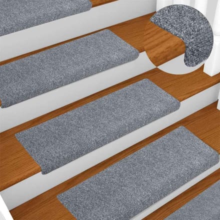 vidaXL - Trapmatten - Zelfklevend - 30 - stuks - 65x21x4 - cm - Lichtgrijs
