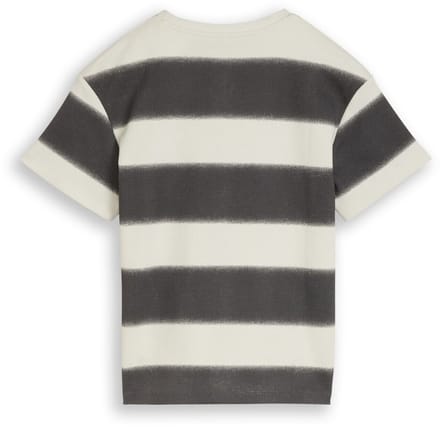 Tom Tailor - Oversized T-shirt met wafelstructuur - Maat 152 - grey off white sprayed stripe
