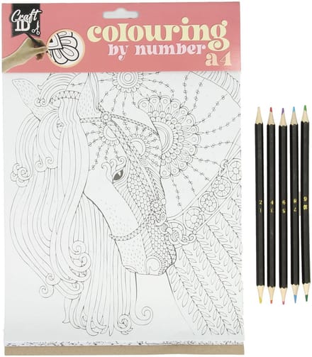 Creative Craft Group Color by Number with 5 colored pencils