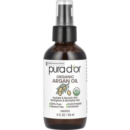 Pura D'or, Biologische Arganolie, 4 fl oz (118 ml) black