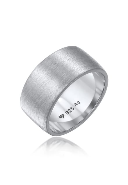 Elli - Ring - Dames Band Breed Mat Geborsteld Basis in 925 Sterling Zilver - Dames