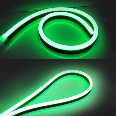 LED Neon Flex Micro Groen 2 meter 8mm x 16mm inclusief 12V lichtnetadapter - Funnylights