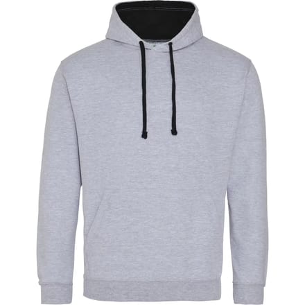 Just Hoods Varsity Hoodie JH003 - HEATHER GREY/JET BLACK - S