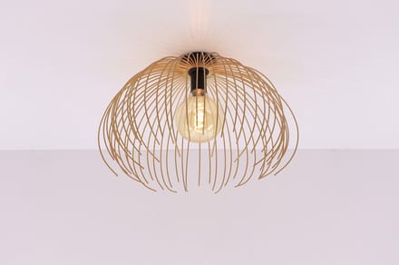 Plafondlamp Jelly zwart goud - open metalen design - 45 cm