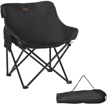 Killogood Campingstoel - opvouwbaar - stalen frame - stoffen zitting - draagtas - zwart