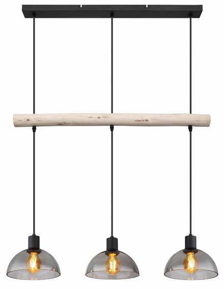 Globo - hanglamp - Lindi - zwart - metaal - grote eettafellamp - E27 - 15535-3H