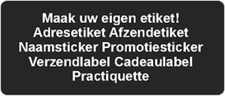 Verzendetiket - zwart - 250 stuks - 21x48mm - rechthoek - gepersonaliseerd - met eigen tekst