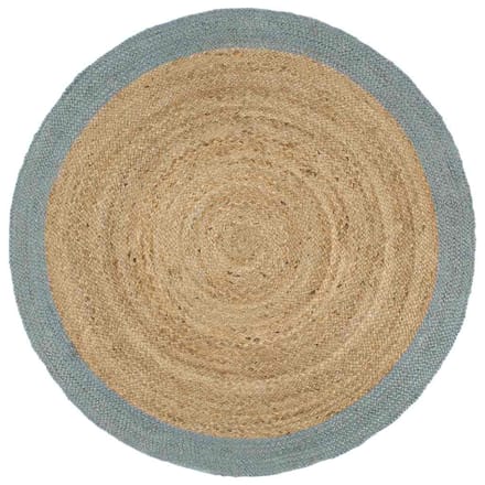 vidaXL - Vloerkleed - handgemaakt - met - olijfgroene - rand - 240 - cm - jute