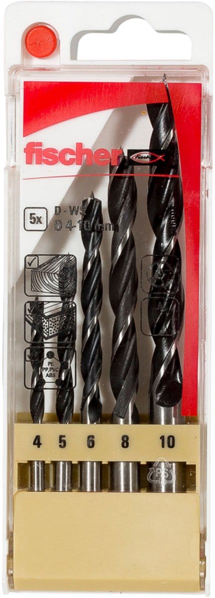 Fischer Houtboor D-WS Set 4-10 mm (5 Delen) - 536608