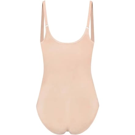 Bye Bra Soft Touch open bust shapewear bodysuit voor dames, corrigerende body shaper met buikcontrole, verstelbare bandjes, naadloze, gladmakende pasvorm, S–XXL (beige, L)