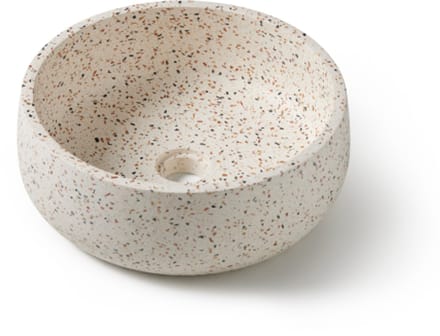 Terrazzo waskom rond wit mix 39x39x14 cm - Montessa (opbouw)